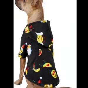 Pet Pjs Santa emoji Pajamas with hoodie & pocket Dog clothes Size Large (V1)